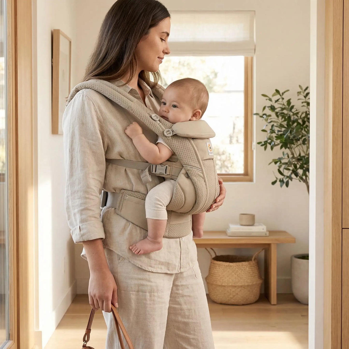 porte bebe ergonomique portage quotidien bebe blotti contre parent dans la maison