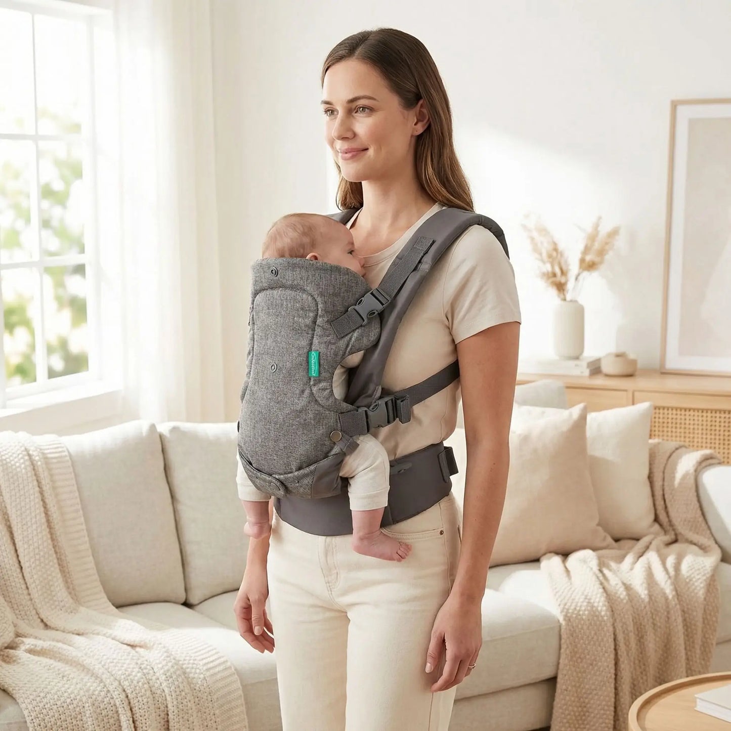 porte bebe ergonomique position face au parent maintien naturel bebe