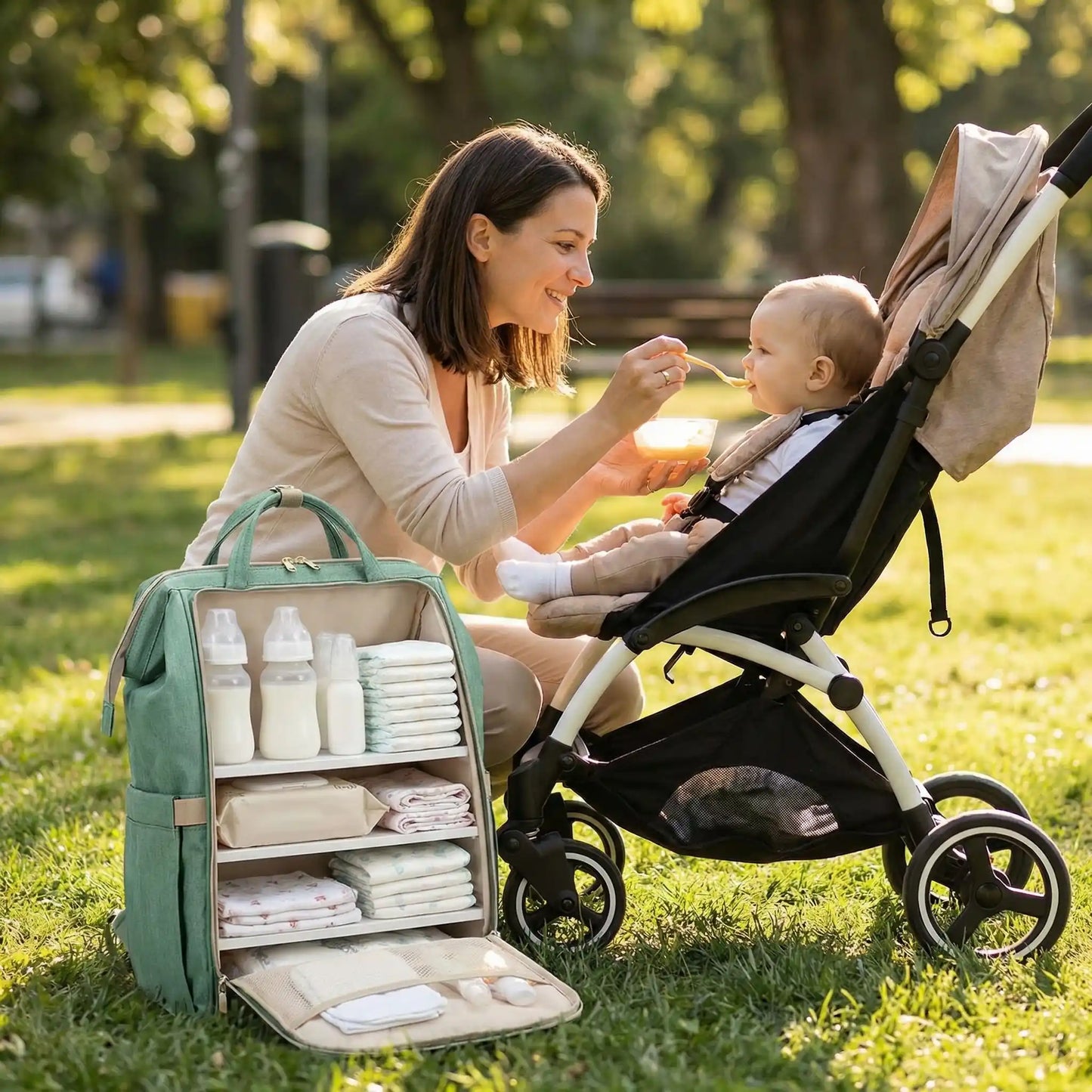 Organisation interieure du sac a langer grande capacite pour les articles de bebe