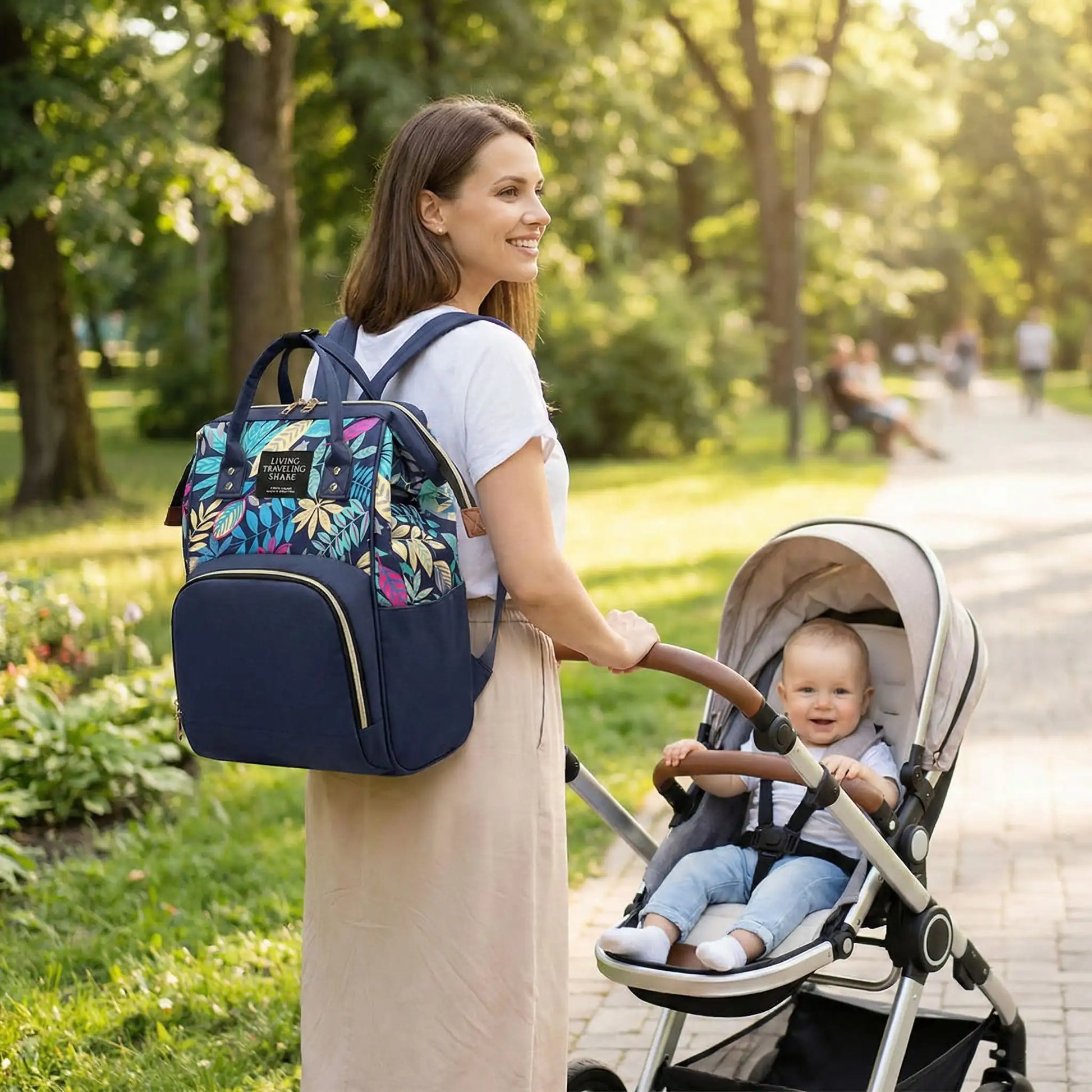 Sac a langer grande capacite les sorties et voyages avec bebe variante bleu 