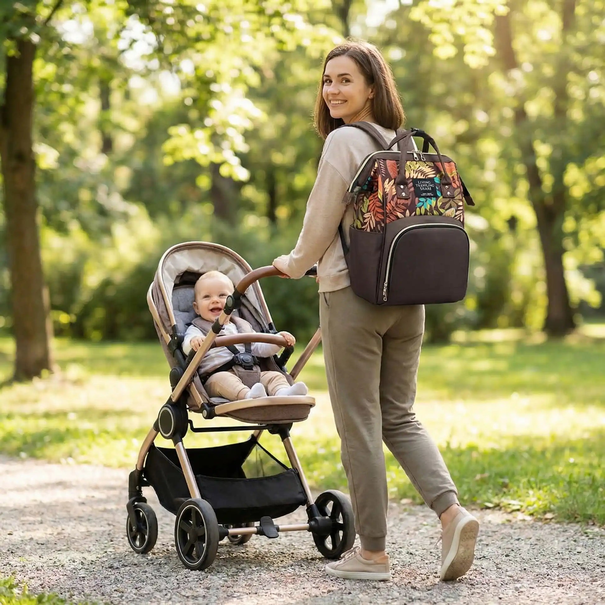 Sac a langer grande capacite les sorties et voyages avec bebe variante marron