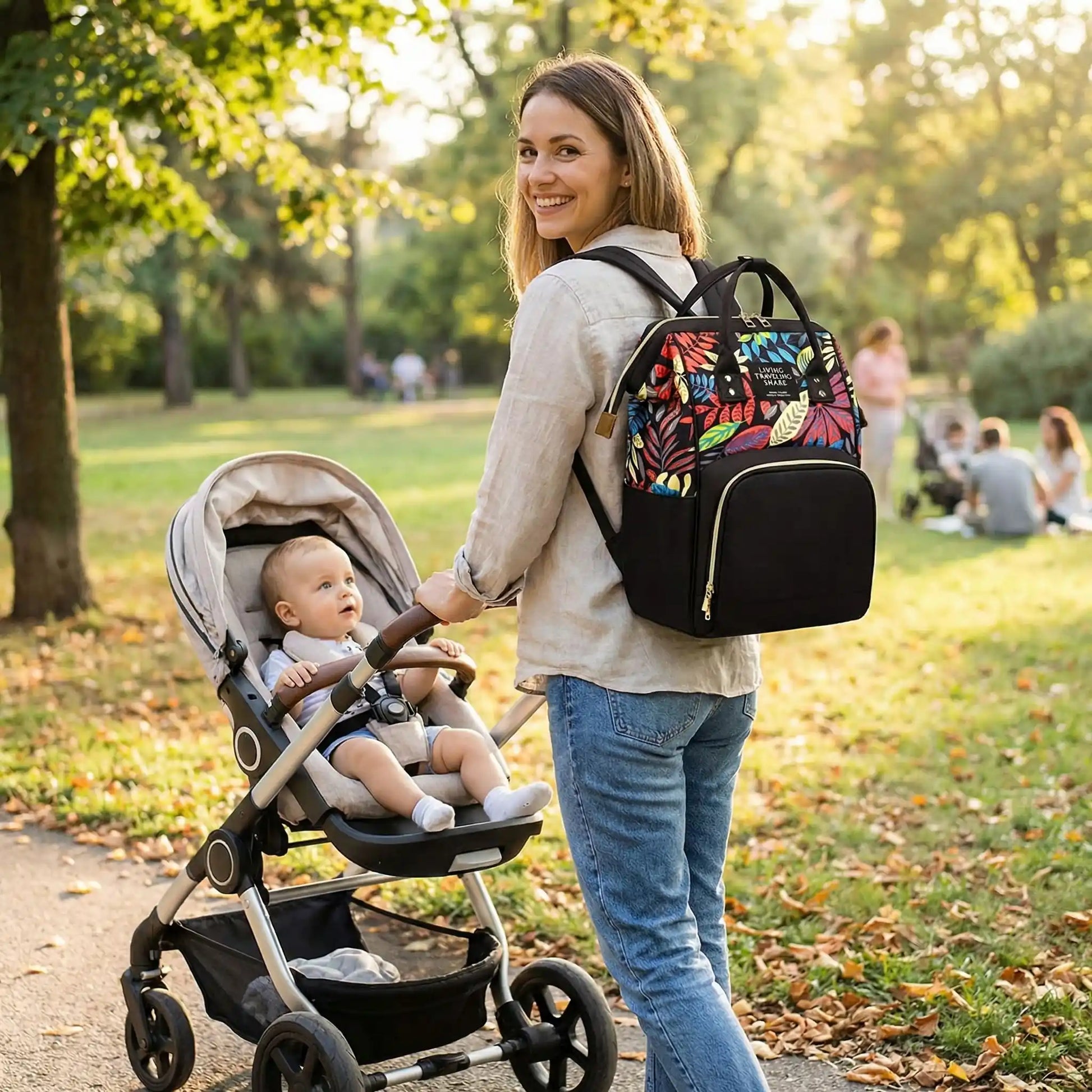 Sac a langer grande capacite les sorties et voyages avec bebe variante noir