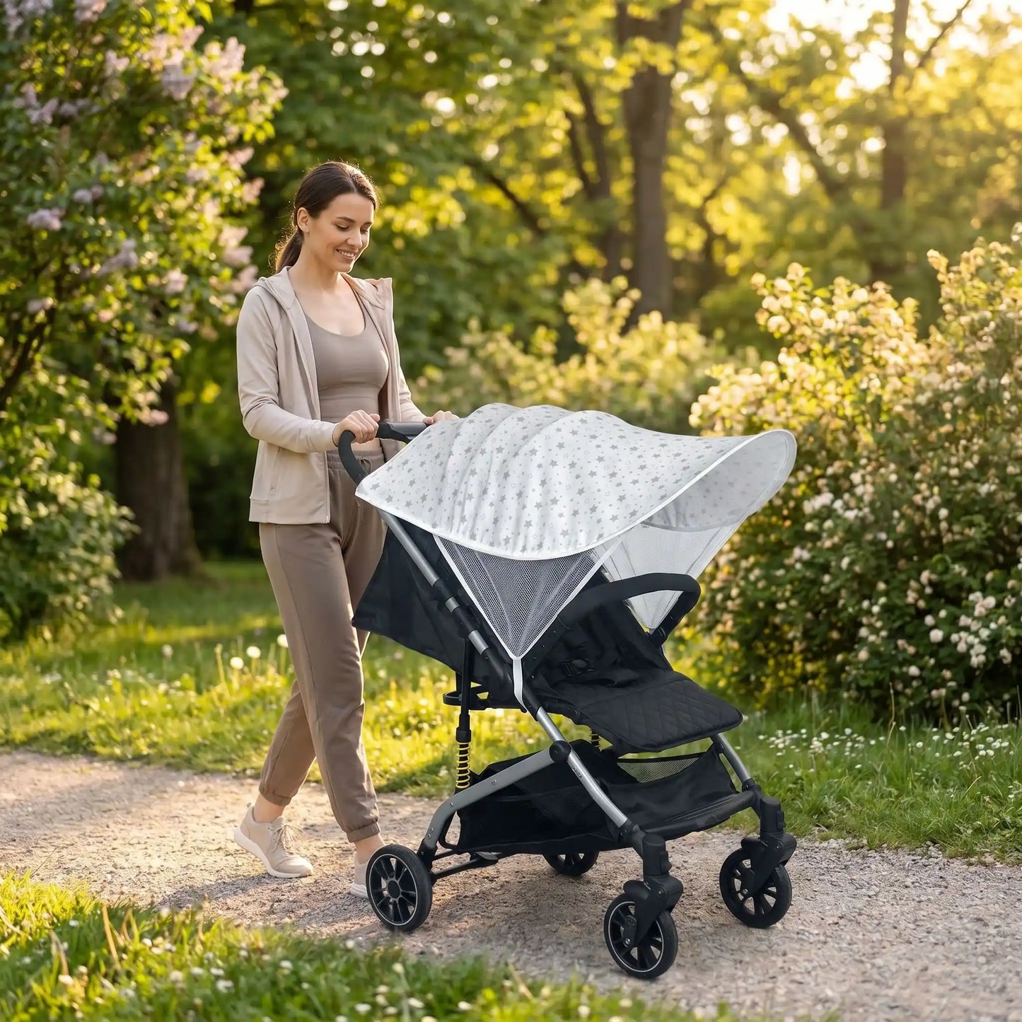 pare soleil poussette etoile couverture maximale