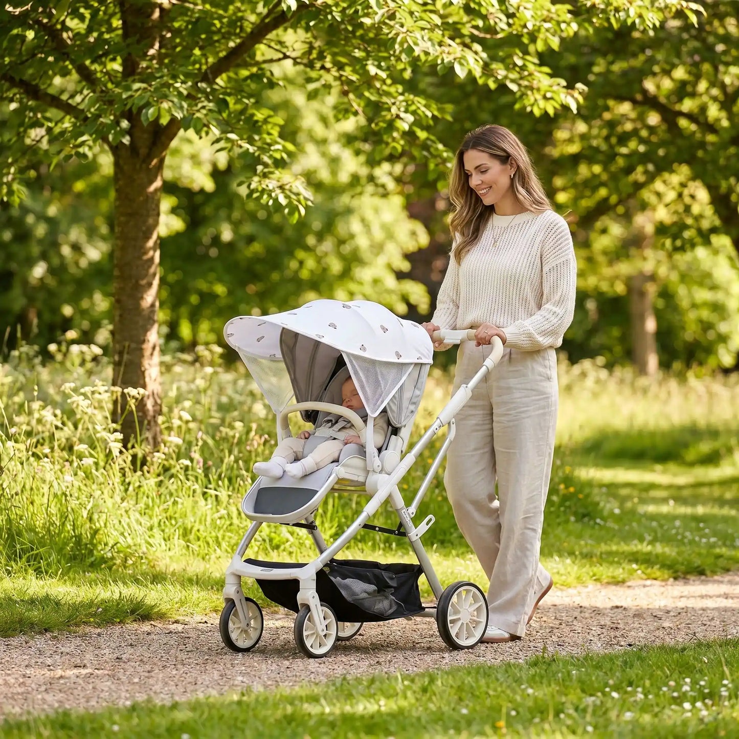 pare soleil poussette oursons couverture maximale