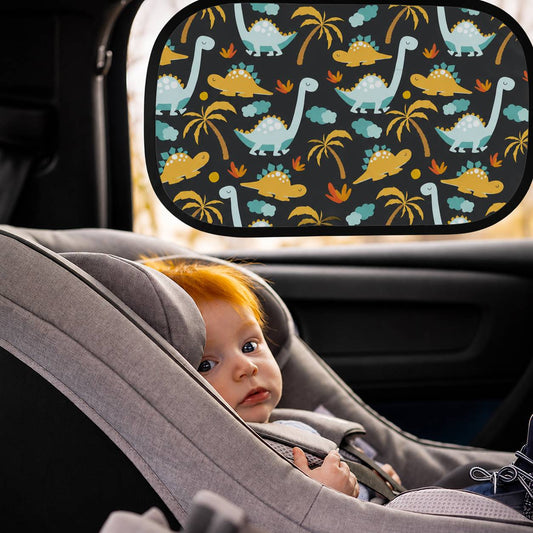 Pare soleil voiture bébé avec motif dinosaures pour protéger les enfants des rayons du soleil en voiture