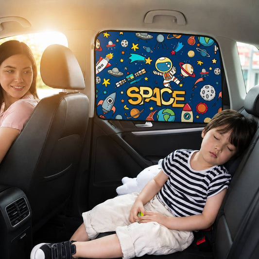 Pare soleil voiture bébé rideau motif exploration spatiale avec astronautes