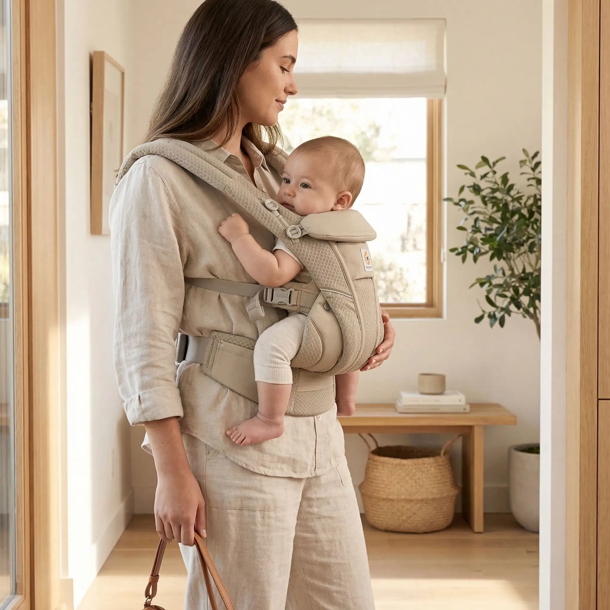 porte bebe ergonomique portage quotidien bebe blotti contre parent dans la maison