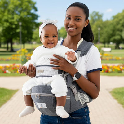 porte bebe ergonomique maman au parc position face parent