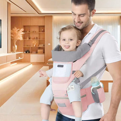 porte bebe ergonomique rose evolutif  avec assise integree