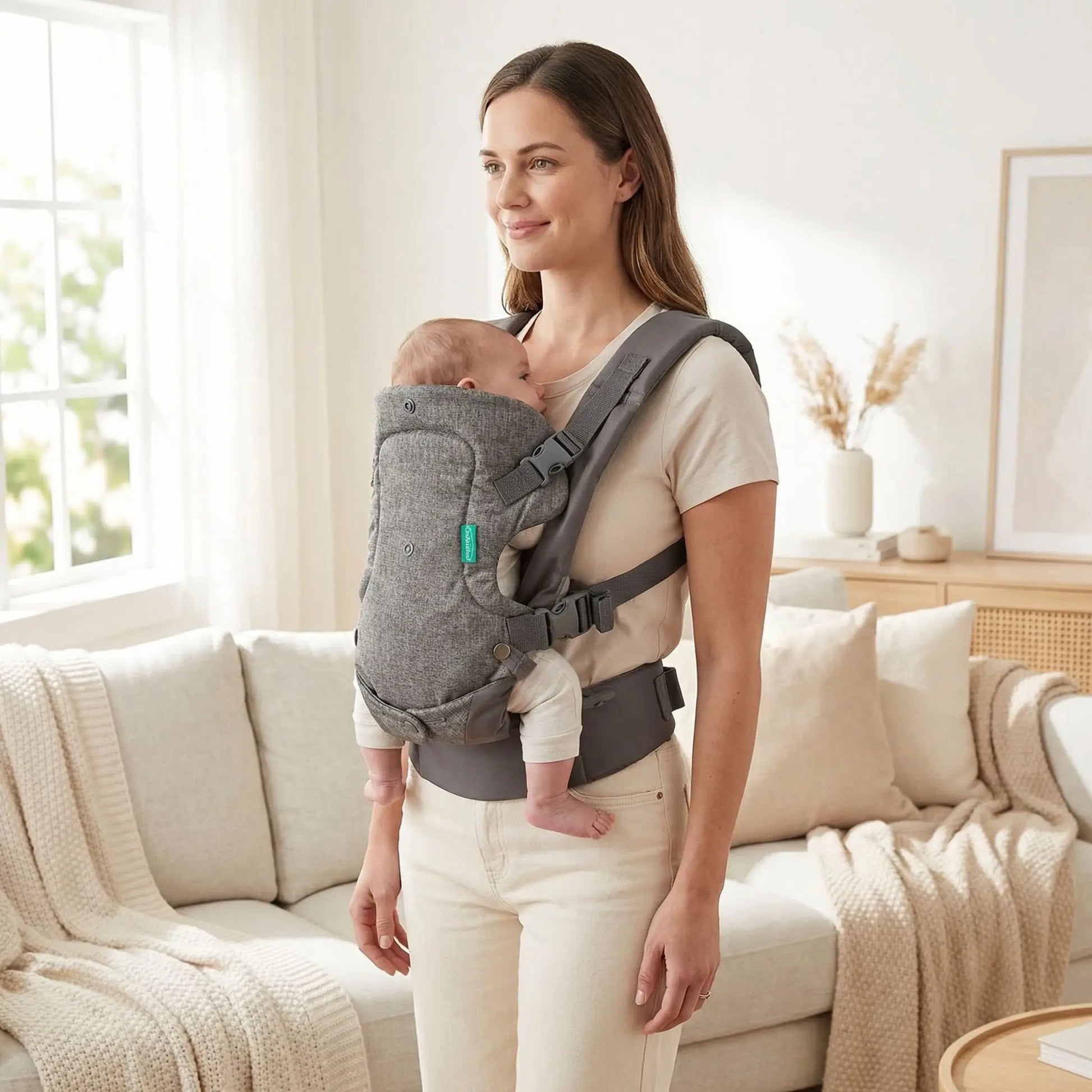 porte bebe ergonomique position face au parent maintien naturel bebe