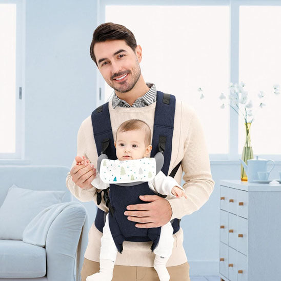 porte bebe ergonomique avec soutien lombaire bebe installe en position face au parent