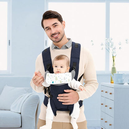 porte bebe ergonomique avec soutien lombaire bebe installe en position face au parent