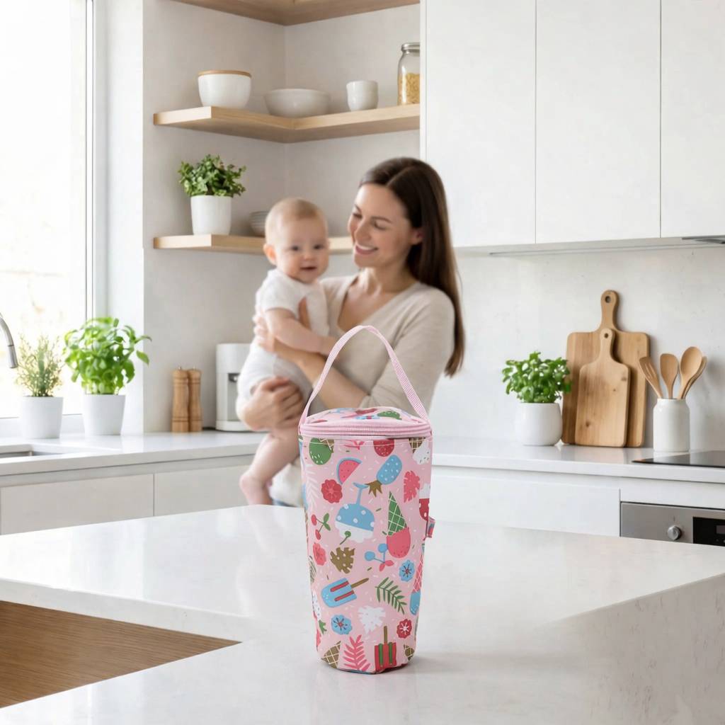 porte biberon isotherme utilise a la maison pour conserver le lait de bebe