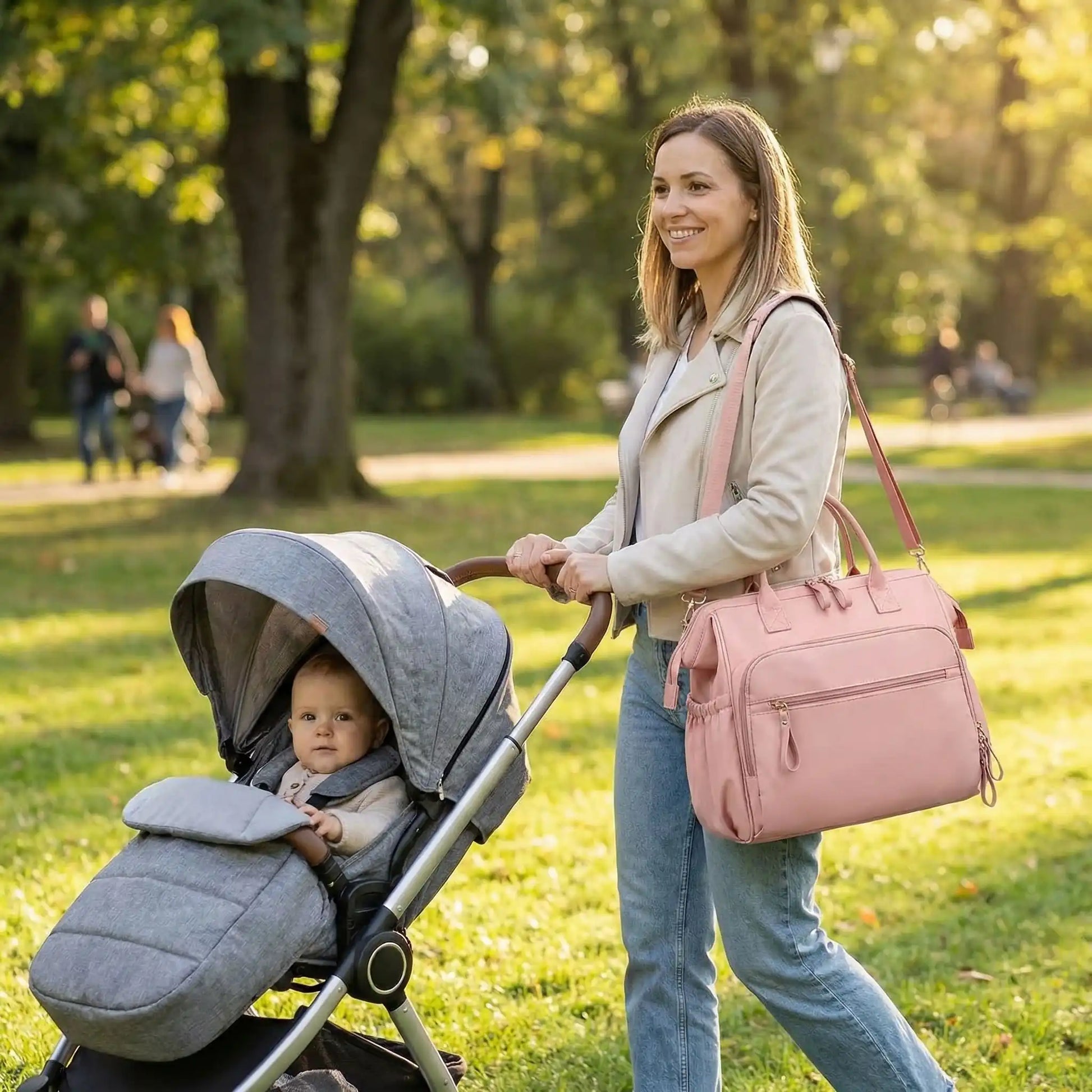 sac a langer bebe couleur rose pour sorties quotidiennes