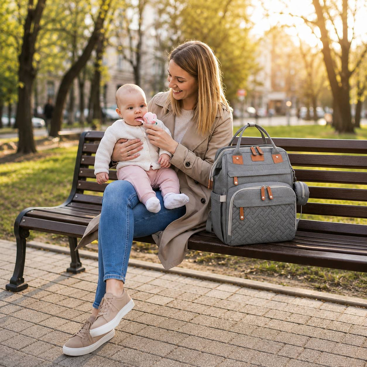 sac a langer avec tapis de change sortie parc ensoleille bebe