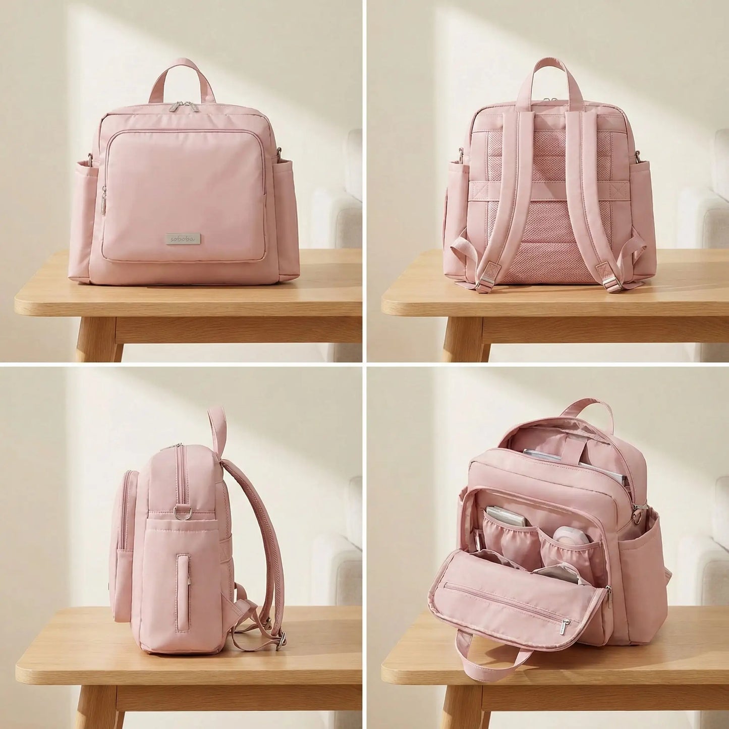sac a langer bebe multifonction presente sous differents angles