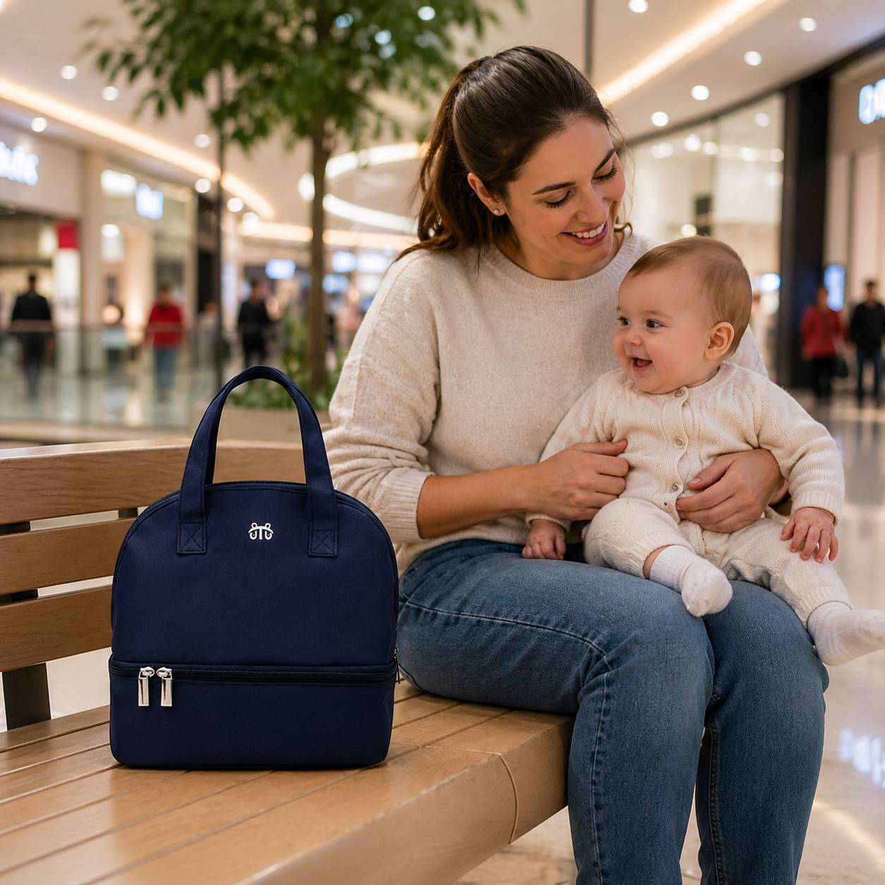 Sac isotherme biberon bleu compact et pratique pour les sorties quotidiennes