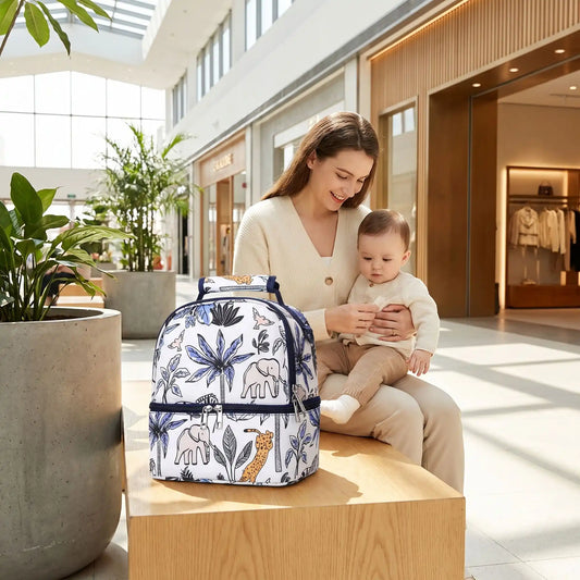 sac isotherme biberon motif jungle blanc maman bebe utilisation exterieur