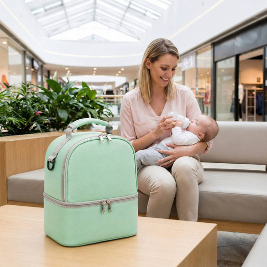sac isotherme biberon vert design moderne sac repas bebe transport facile