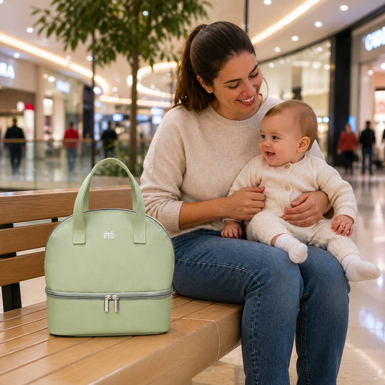 Sac isotherme biberon vert compact et pratique pour les sorties quotidiennes