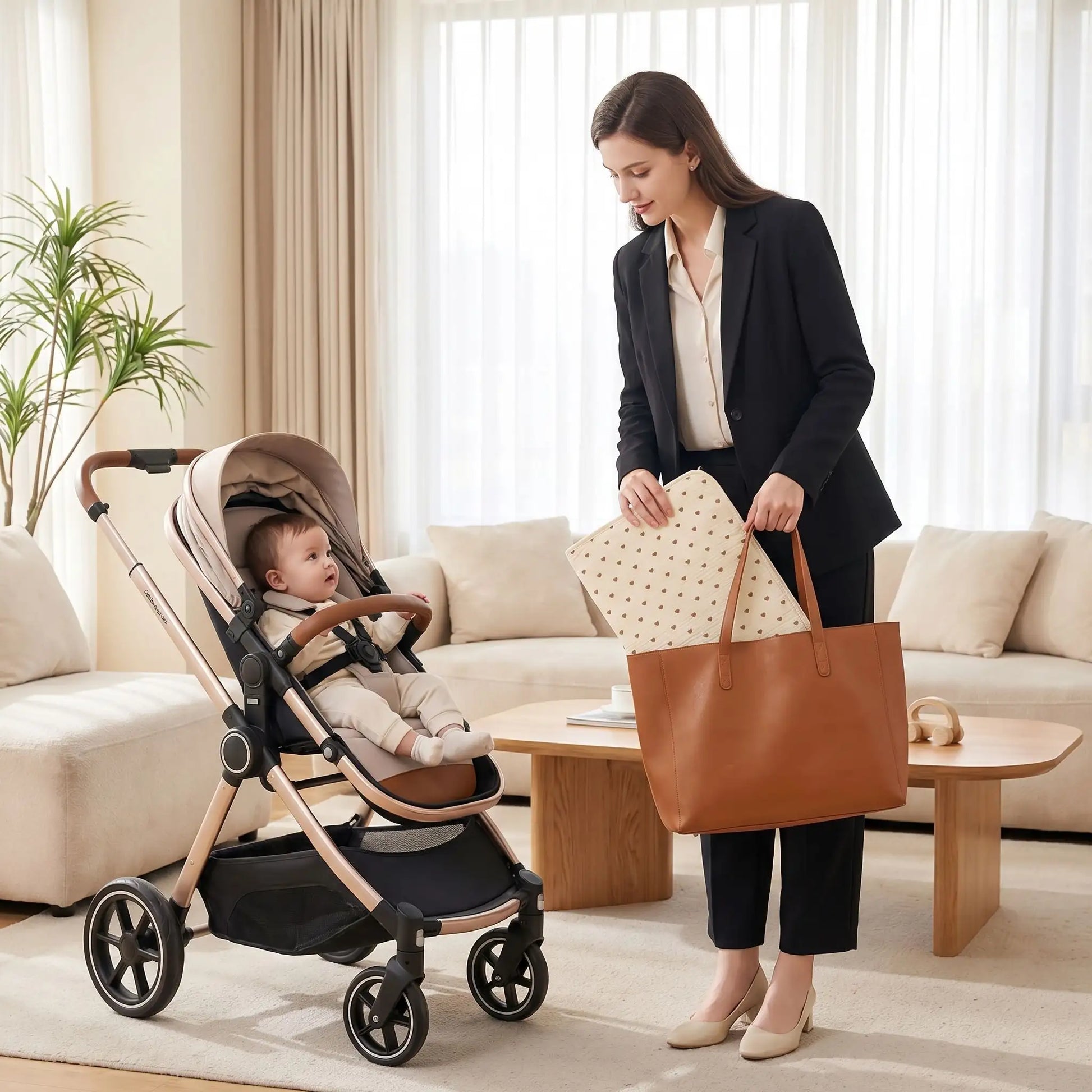 tapis a langer nomade coeurs tendres utilise avec bebe en poussette