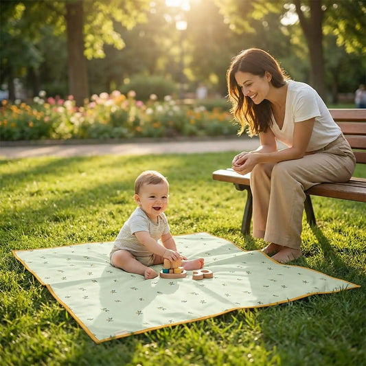 tapis a langer nomade vert olive impermeable bebe voyage