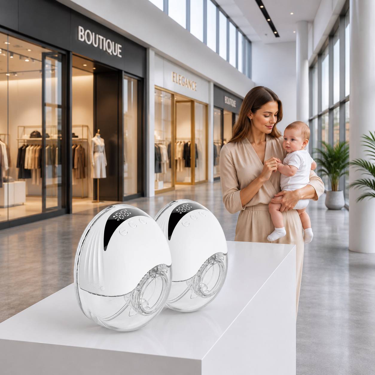 Tire lait portable double blanc électrique avec aspiration intelligente