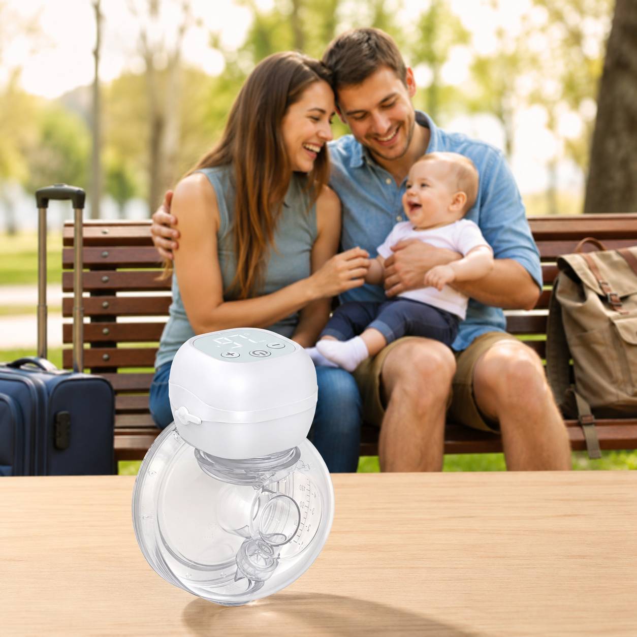 Tire lait portable mains libres simple blanc conçu pour un pompage discret