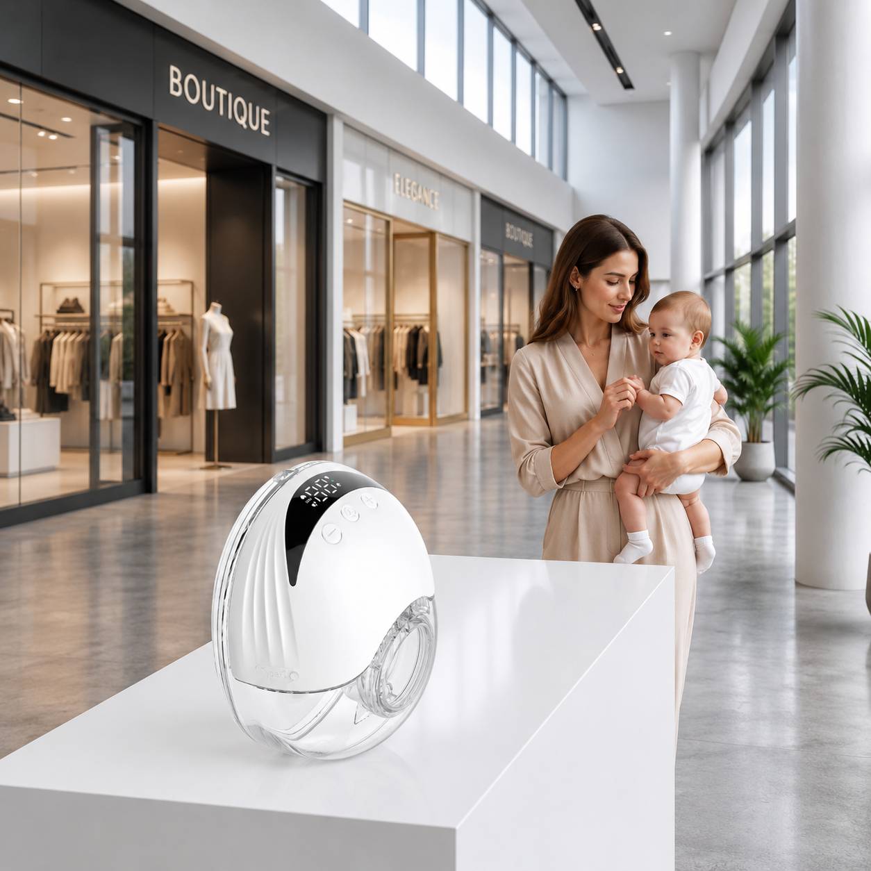 Tire lait portable simple blanc électrique avec aspiration intelligente