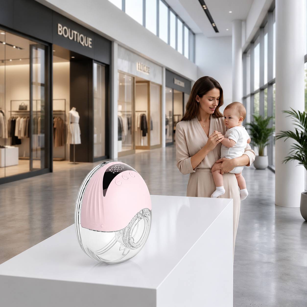 Tire lait portable simple rose électrique avec aspiration intelligente